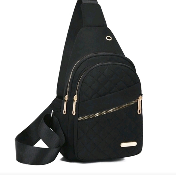 Stylish Black Quilted Sling Bag